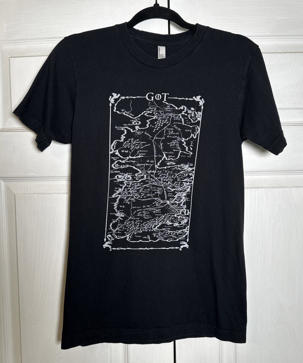 Game Of Thrones Black T-Shirt By American Apparel Sz S Made In USA